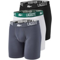 Boxers en polyamide Lacoste Blanc Gris Noir 3 unités