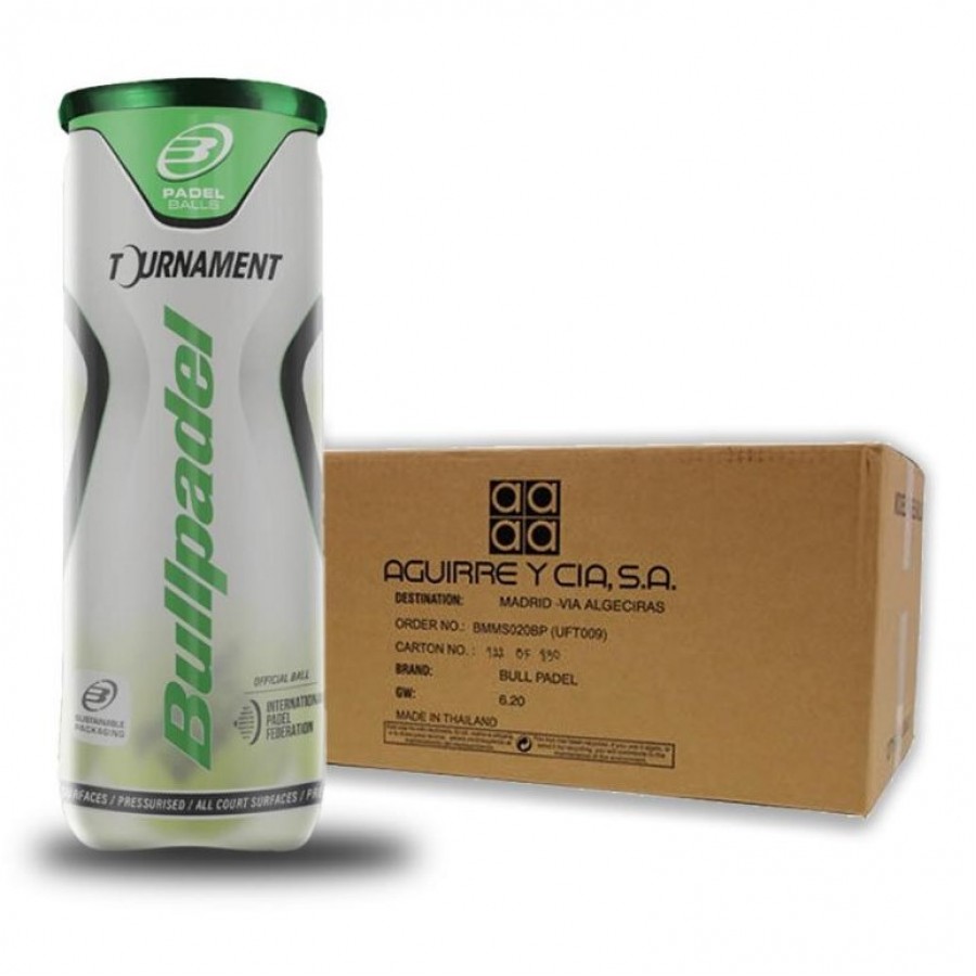 Cajon 72 Pelotas - 24 Botes de 3 uds - Bullpadel Tournament Pro  Oferta + Barato