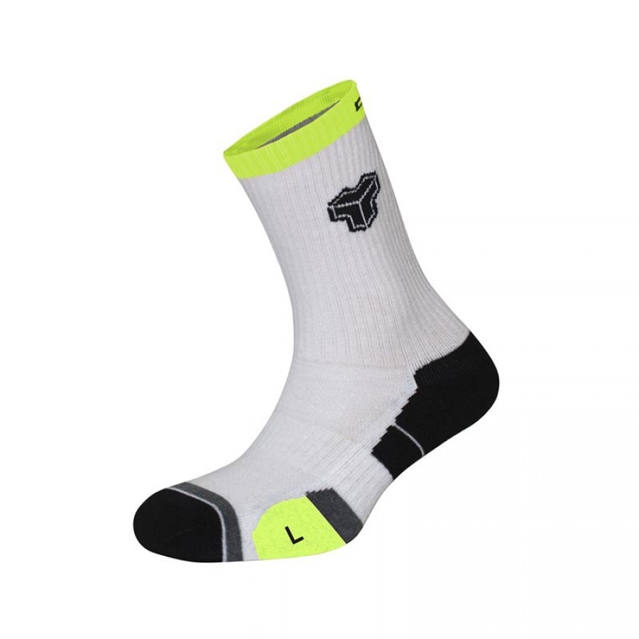 Calcetines Cartri Axel High Blanco Amarillo 1 Par | Tienda Online PADEL POINT Calcetines Cartri Axel High Blanco Amarillo 1 Par - Barata Oferta Outlet