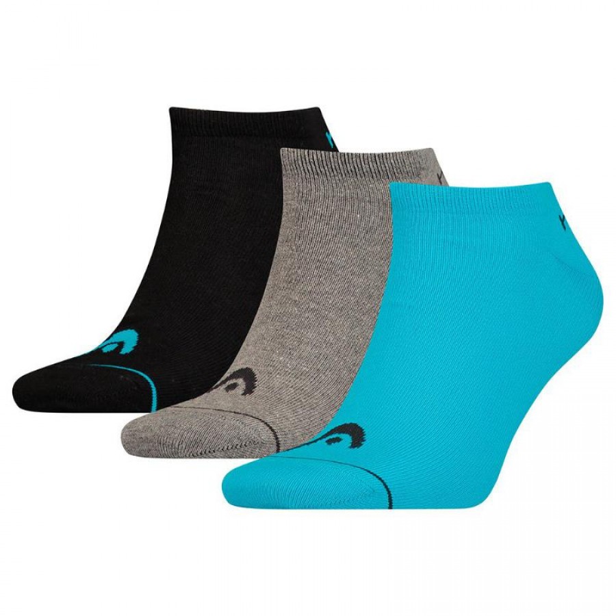 Head Sneaker Socks Blue Grey Black 3 Pairs  Offer + Cheap