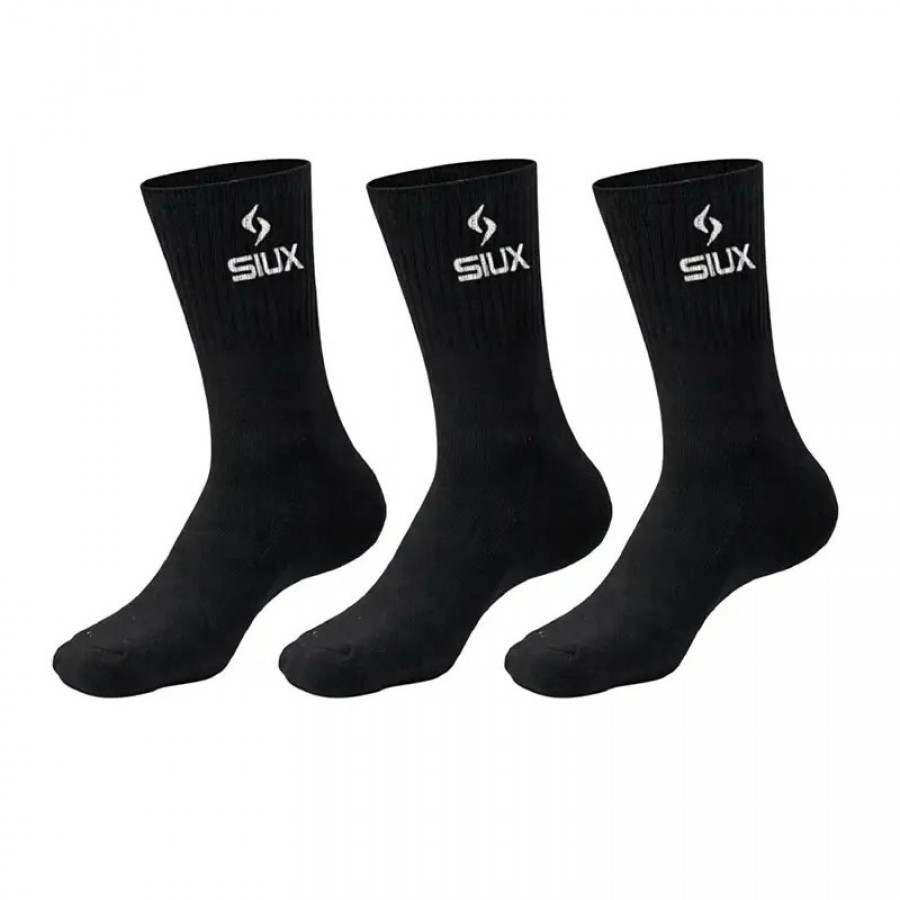 Calcetines Siux Basic 26 Caña Alta Negro 3 Pares
