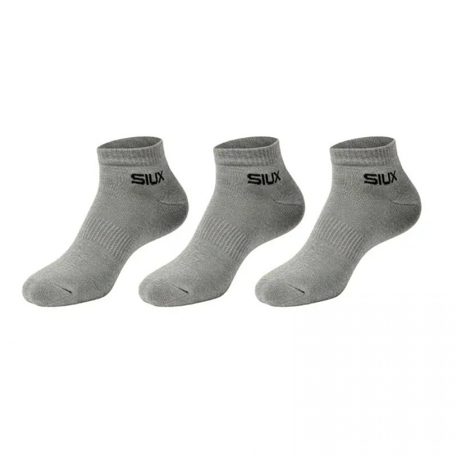 Calcetines Siux Basic 26 Caña Corta Gris 3 Pares