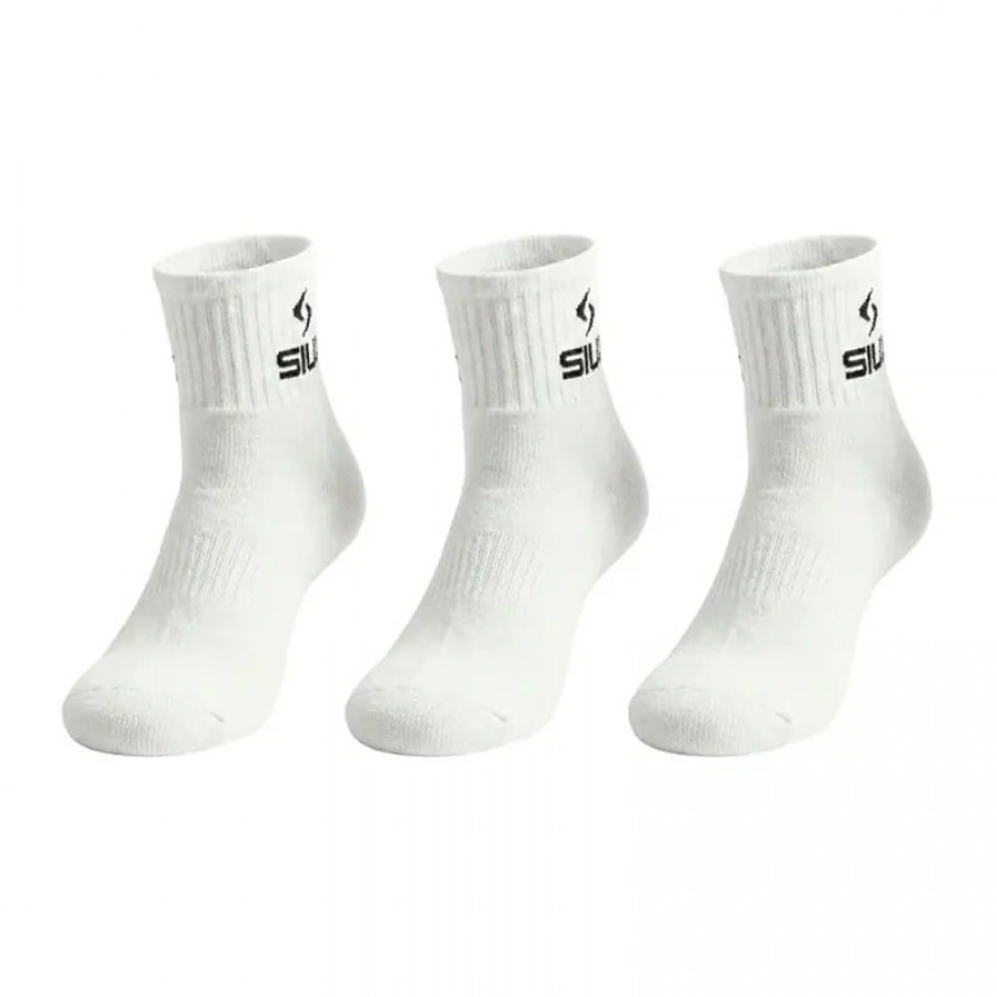 Calcetines Siux Basic 26 Caña Media Blanco 3 Pares
