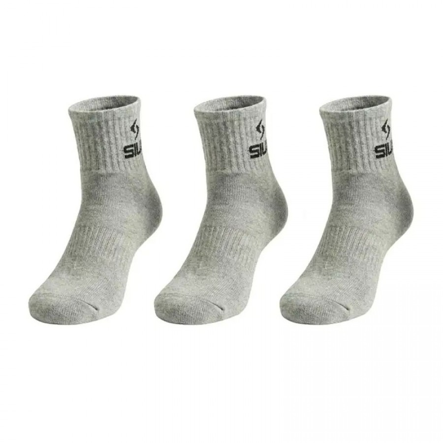 Calcetines Siux Basic 26 Caña Media Gris 3 Pares