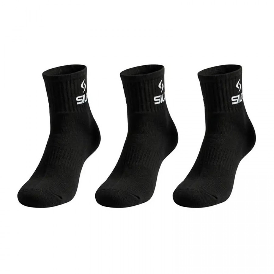 Calcetines Siux Basic 26 Caña Media Negro 3 Pares