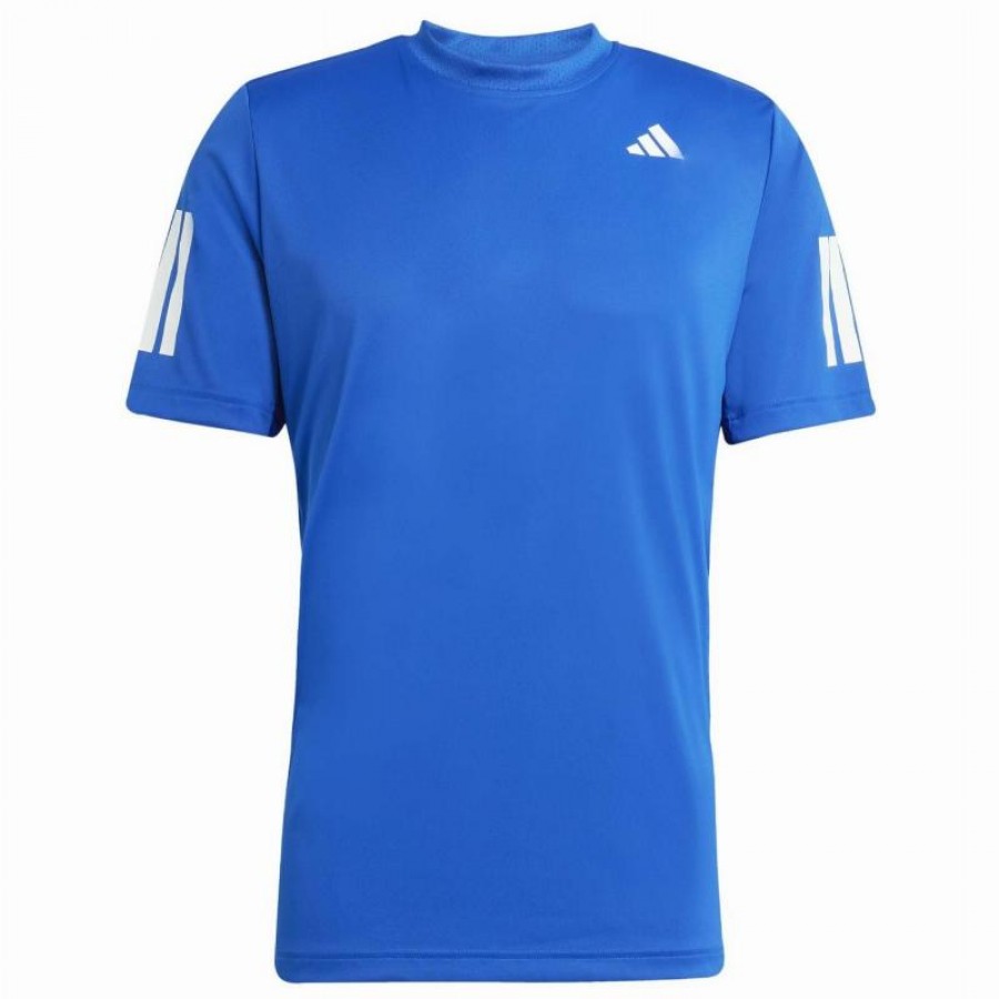 Adidas Club 3 Stripes Blu Reale Maglietta Bianca  Offerta + Economico