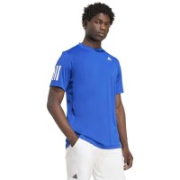 Adidas Club 3 Stripes Blu Reale Maglietta Bianca  Offerta + Economico