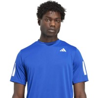 Adidas Club 3 Stripes Blu Reale Maglietta Bianca  Offerta + Economico