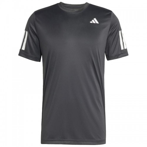 Camiseta Preta Branca do Adidas Club 3 Stripes