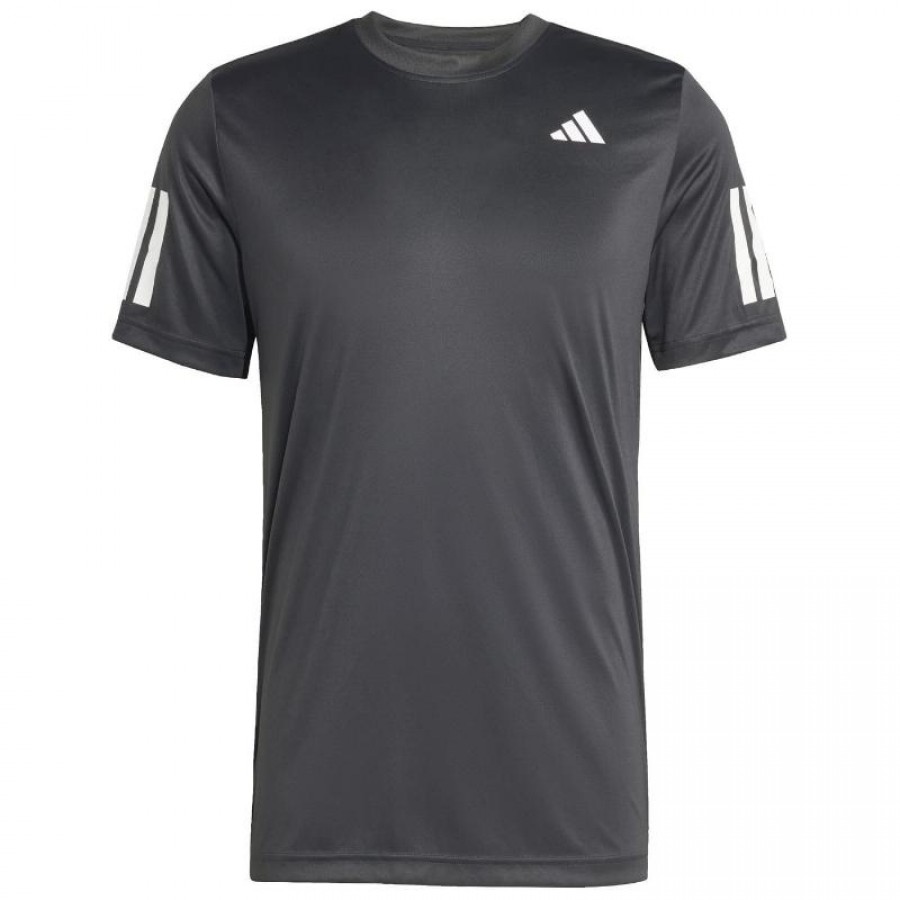 Camiseta Preta Branca do Adidas Club 3 Stripes