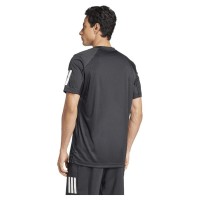 Camiseta Preta Branca do Adidas Club 3 Stripes