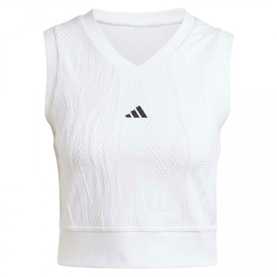 Camiseta Adidas Crop Top Pro Blanco Mujer  Oferta + Barato
