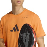 Maglietta arancione con grafica Padel di Adidas