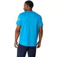 Camiseta Asics Icon SS Top Azul Blanco Crema