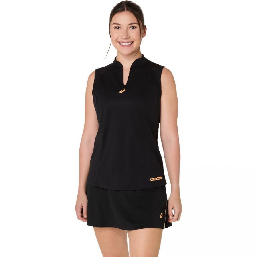 Asics Padel Court Maglietta Donna Nera  Offerta + Economico