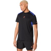 T-shirt Asics Padel Court SS Top Nero Blu Cobalto  Offerta + Economico