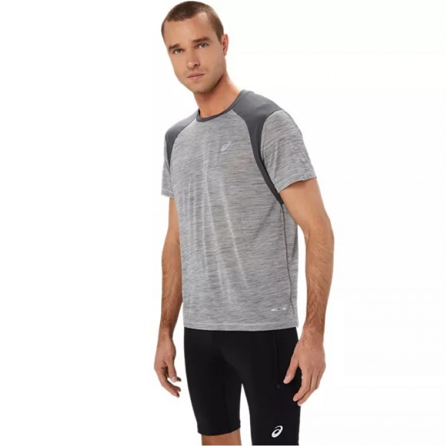 Camiseta Asics Road SS Top Cinza  Oferta + Barato