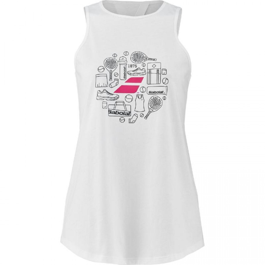 Camiseta Babolat Coton Blanco Mujer