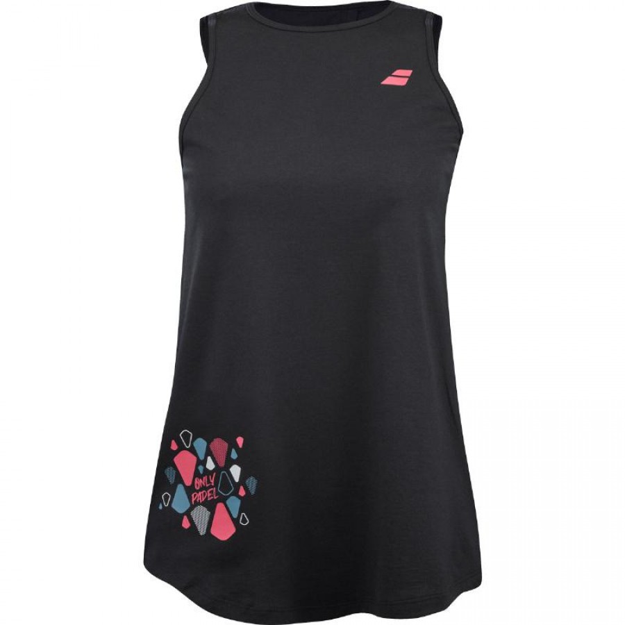 Camiseta Babolat Coton Negro Rosa