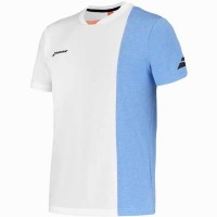 Camiseta Babolat Play Crew Blanco Azul Naranja