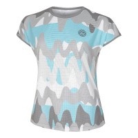 Camiseta Bidi Badu Good Vibes Capsleeve Gris Aqua Mujer
