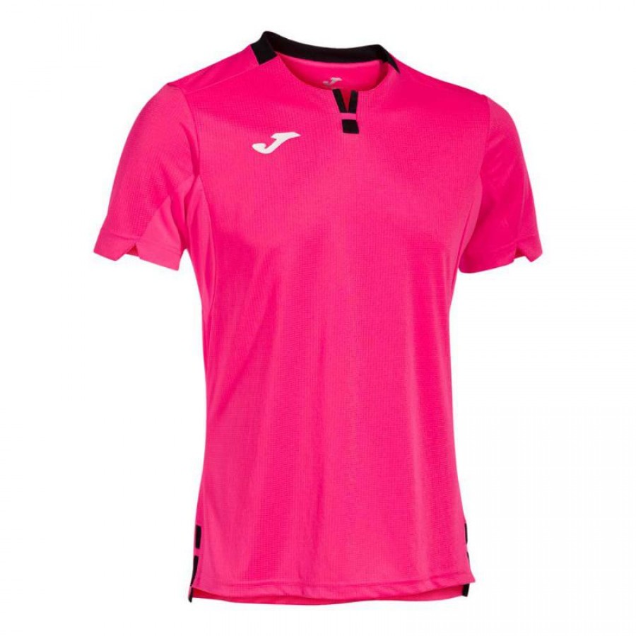 T-Shirt Joma Ranking Rose Fluor Noir  Offre - Pas cher