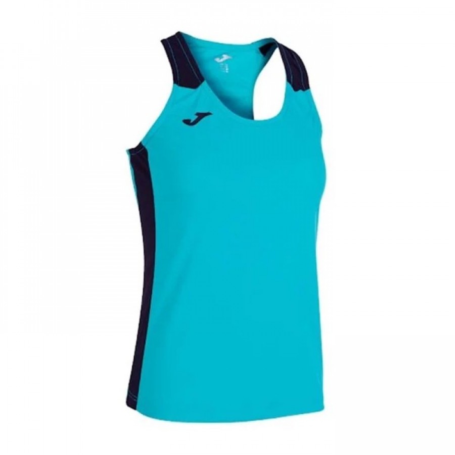 Camiseta Feminina Joma Record II Turquesa Azul-Marine