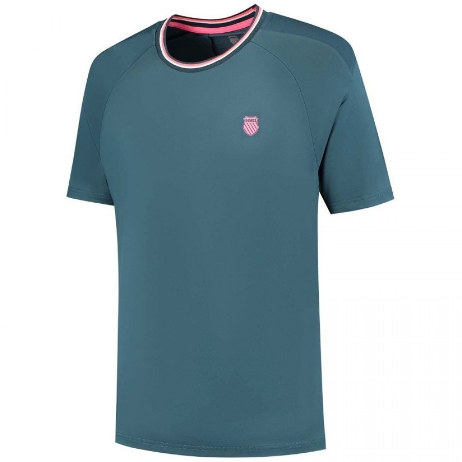 Camiseta Kswiss Hypercourt Mesh Crew 4 Verde Petroleo  Offre - Pas cher
