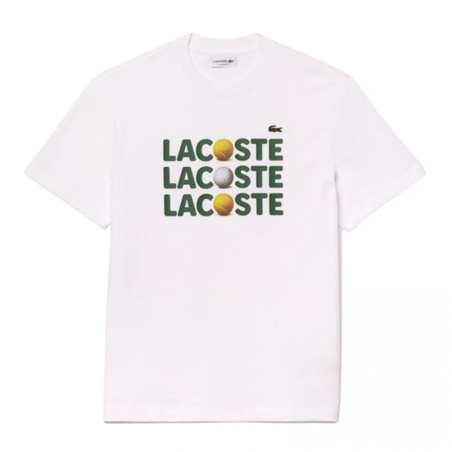 Camiseta Lacoste Algodon Blanco  Oferta + Barato