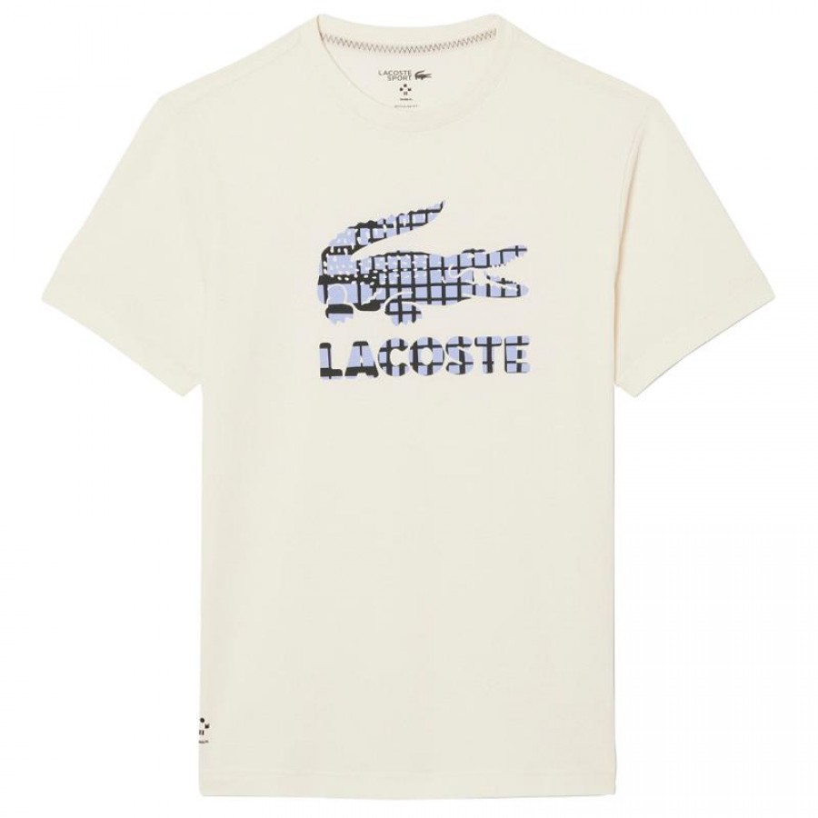 Lacoste Daniil Medvedev Maglietta da Tennis Bianco Sporco  Offerta + Economico