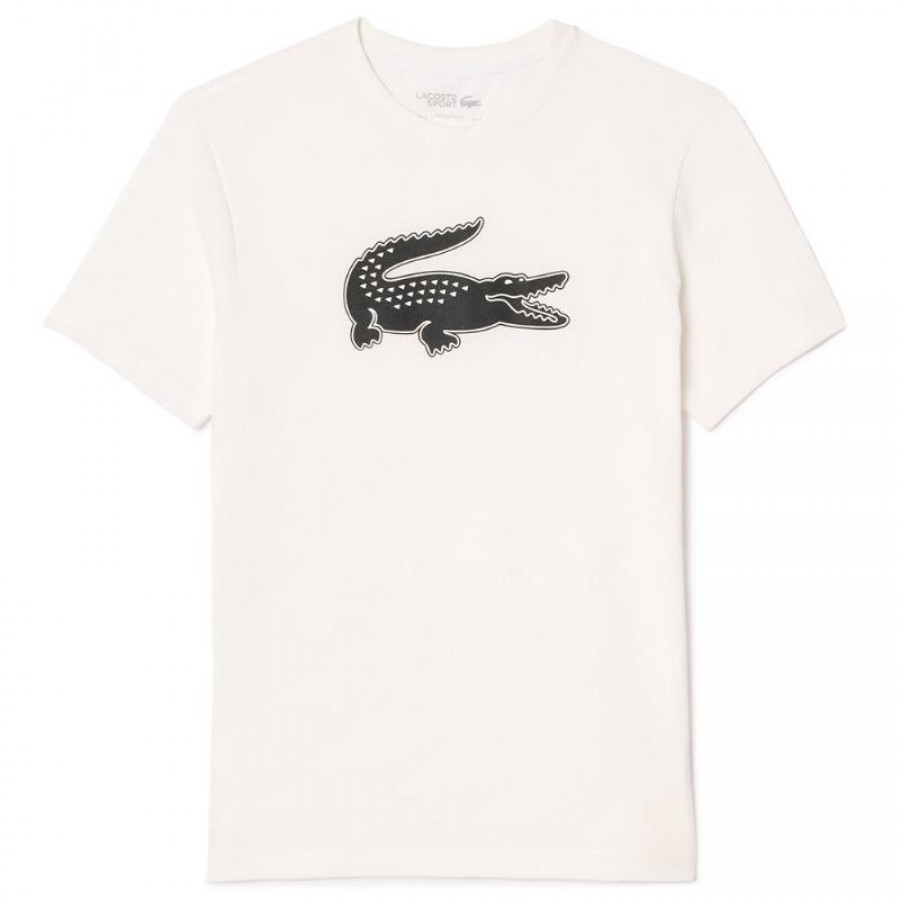 T-shirt sport Lacoste blanc noir  Offre - Pas cher
