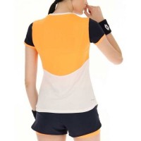Camiseta Feminina Lotto Top IV Branco Laranja