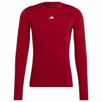Camiseta de manga comprida Adidas Techfit Vermelha  Oferta + Barato