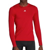 Camiseta de manga comprida Adidas Techfit Vermelha  Oferta + Barato
