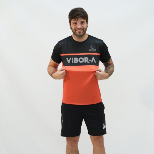 Camiseta Vibora Hydra Pro Negro Rojo