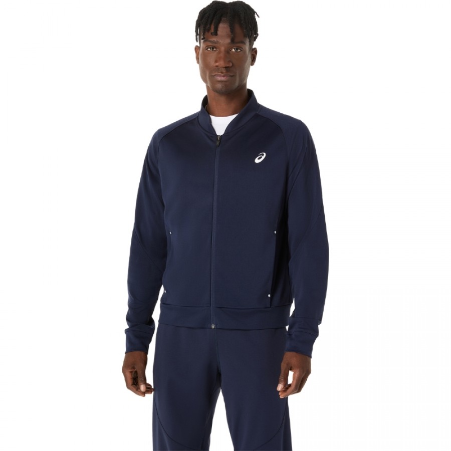 Blouson Asics Court Warm Up Bleu Nuit  Offre - Pas cher