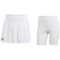 Saia Adidas Plissada Aeroready Pro Preto Branco