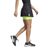 Saia Adidas Plissada Aeroready Pro Black Lime