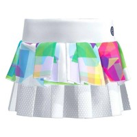 Falda Bidi Badu Kaleido Pleated Blanco Mix  Oferta + Barato