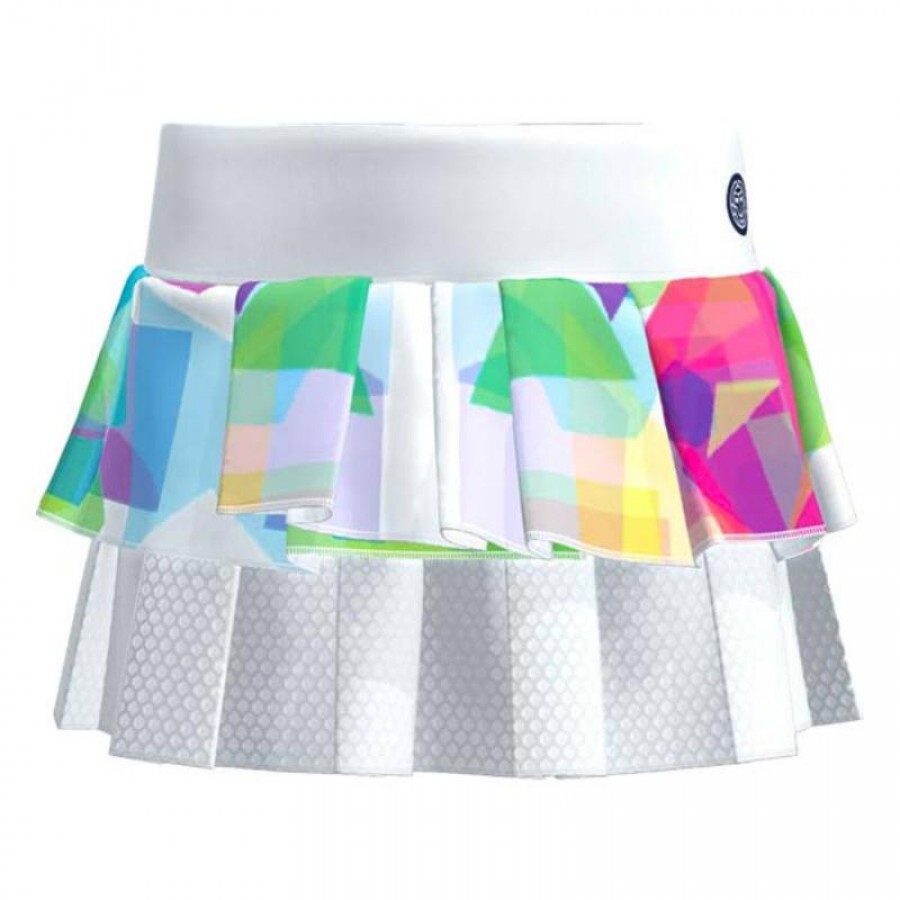Falda Bidi Badu Kaleido Pleated Blanco Mix  Oferta + Barato