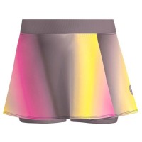 Falda Bidi Badu Spectrum Printed Wavy Marron Amarillo  Oferta + Barato