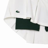 Falda Lacoste Pique Blanco Verde  Oferta + Barato