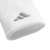 Muñequeras Adidas Largas Blanco Plata 2 Unidades