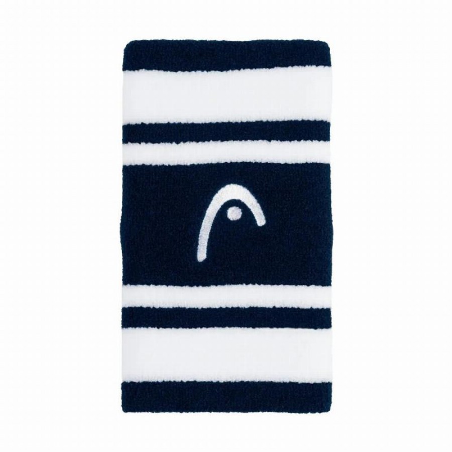 Munequeras Head Striped 5 Azul Marino Blanco 2 Unidades  Oferta + Barato
