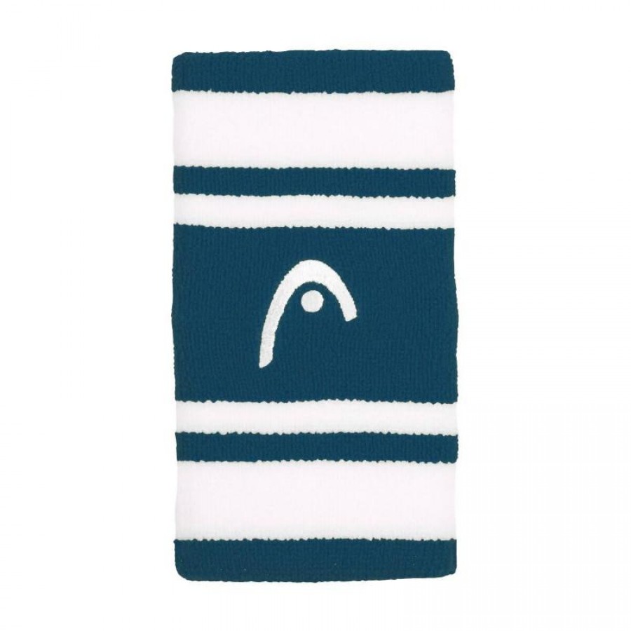 Munequeras Head Striped 5 Azul Teal Blanco 2 Unidades  Oferta + Barato