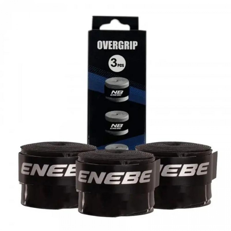 Enebe Plain Black Overgrips 3 Unidades  Oferta + Barato