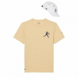 Pack Camiseta Lacoste Novak Djokovic Amarillo y Gorra Blanco