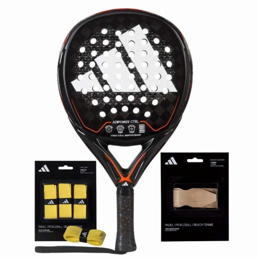 Pacchetto racchette Adidas Adipower Control 3.2 2023 con overgrip e protezione  Offerta + Economico