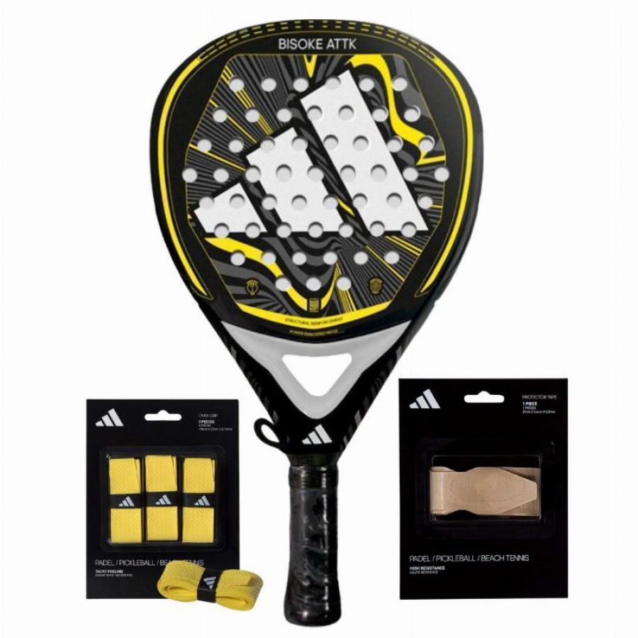 Adidas Bisoke Attack 2024 Racket Pack with Overgrips and Protector  Offer + Cheap