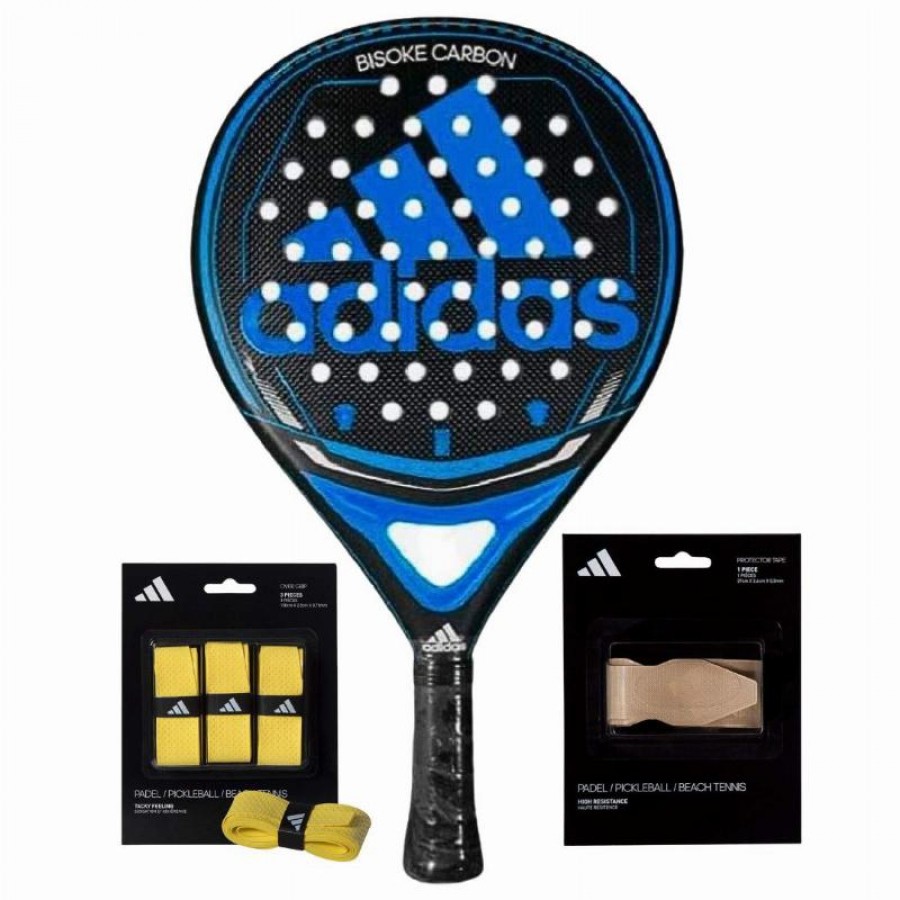Pacchetto racchette Adidas Bisoke Carbon Blue con overgrip e protezione  Offerta + Economico